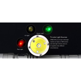 Sunwayman T20CC XM-L2 Magnetic Control Slider Rechargeable Tri-color Flashlight -1000 Lumens -Available in Black or Grey (Grey)