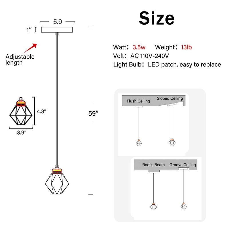 Crystal Pendant Light for Kitchen Island,Black Chandelier Lights Fixture, Hanging