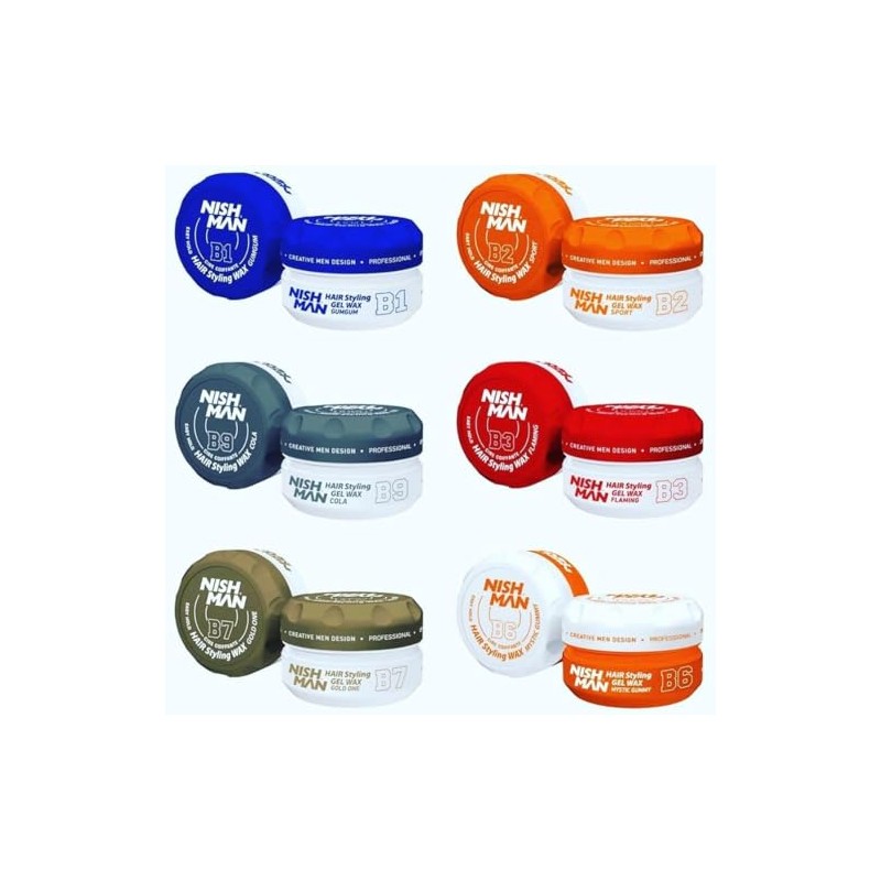 Nishman Hair Styling Wax for Men, B3 Flaming, Red150 ml