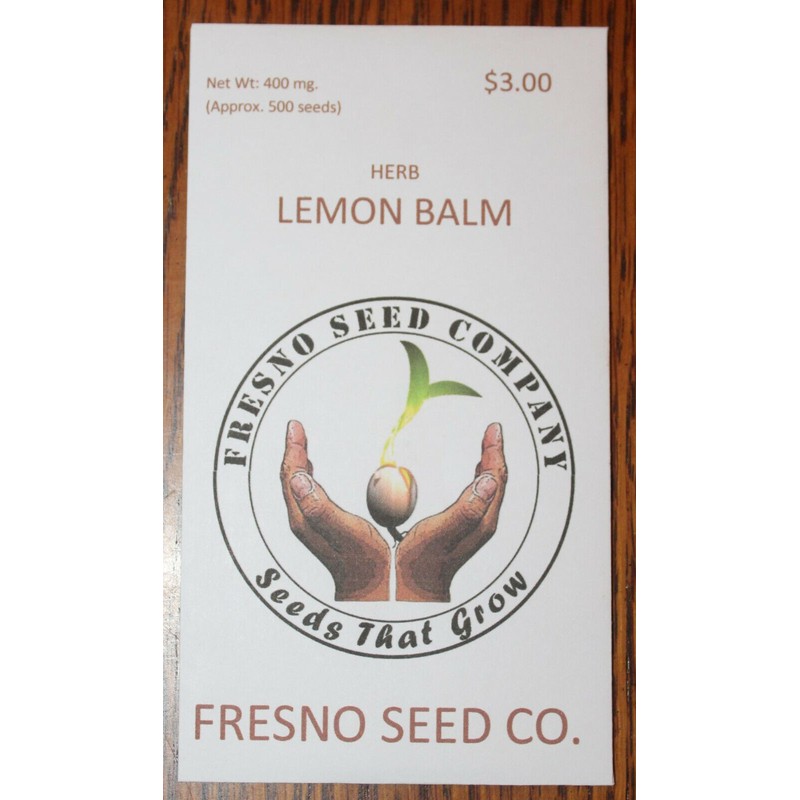 Fresno Seed Co. Lemon Balm Herb Seeds- 400mg packet (Approx.
