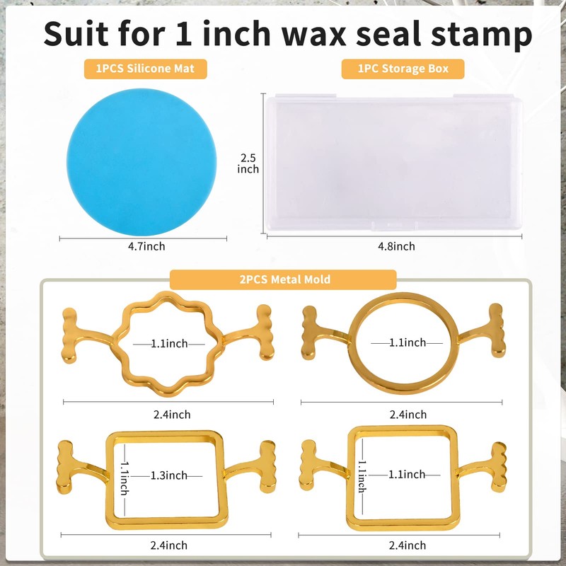 S SANGLE SOPFFY Metal Wax Seal Molds Kit with Silicone