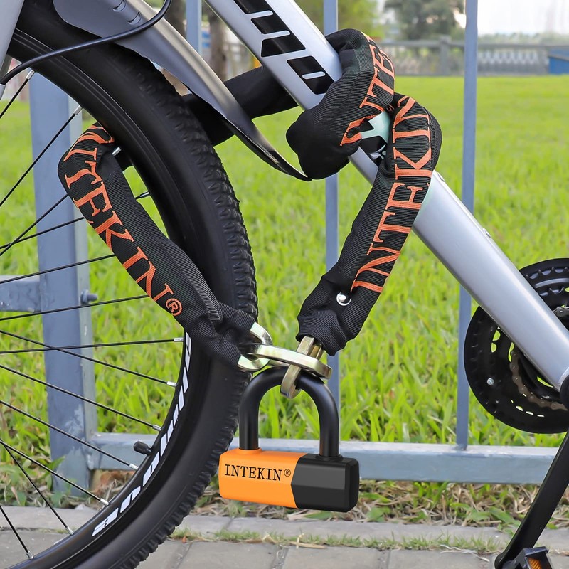 INTEKIN 3.6FT Heavy Duty Chain Lock - 10mm/0.42inch Thick Bike