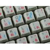 Korean Japanese Hiragana Keyboard Sticker Blue and RED Lettering Transparent