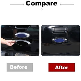 METYOUCAR ABS Car Rear Badge Ring Logo Frame Cover Trim For Ford Ranger 2015-2022 Auto Accessories (Carbon Fiber)