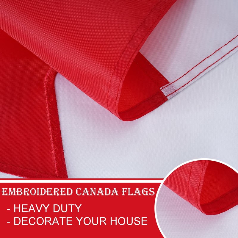 Bradford Canadian Flag 3x6 ft Outdoor, Embroidered Canada Flags Outdoor
