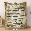 Fishing Blanket, Fishing Enthusiast's Blanket Gift, Sports Fish of North