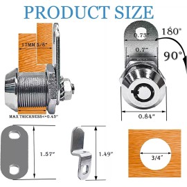Wahlinparts 2x Keyed Alike Tubular Cam Lock 5/8" Camper Drawer Toolbox Cabinet Keys