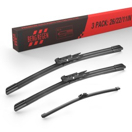 BERG REGEN 26"+22" Windshield Wiper Blades with 11" Rear Automotive Replacement Set for Ford Explorer 2011 2012 2013 2014 2015 2016 2017 2018 2019 2020 2021 2022 2023 – Genuine OEM Quality (Set of 3)