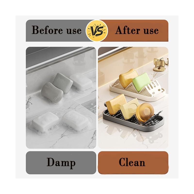 2 Pack Soap Dish Holder, Self-Draining Shampoo Bar Holder for