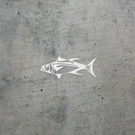 Decal Stickers of Yellowfin Tuna Fish (White) (Set of 2) Luxury Weatherproof Vinyl Decal Stickers for Laptop Desktop Smartphone Car Dirt Bike Wall Room Mason Jar Bathtub - BICVER1522462WHW19Y24