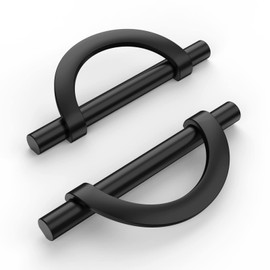 Amerdeco Pack of 6 Furniture Handles, Zinc Alloy Black Cabinet Handles, Kitchen Handles, 96 mm Hole Spacing, Drawer Handles, Drawer Handles, Handles for Kitchen Cabinets, Wardrobe UK0044