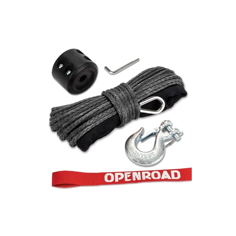OPENROAD Synthetic Winch Rope Kit 1/4" x 50'Winch Rope Extension