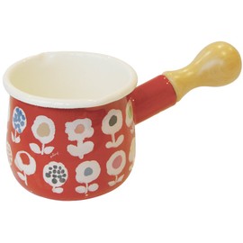 TYJ-723 Enamel, Plune, Petite Milk Pan, Red, Candy Flower