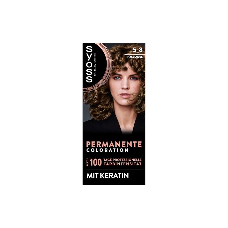 SYOSS Coloration 5_8 Hazelnut (115 ml), Permanent Colouration with Keratin