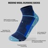 SAMSOX 2-Pair Merino Wool Running Socks, Blue L