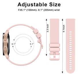 Mugust Strap for Garmin Vivoactive 3/Venu 2 Plus/Venu sq/Vivomove HR Bracelet for Men and Women, Adjustable Classic Replacement Strap with Garmin Forerunner 55/245/645 Music (Rose)