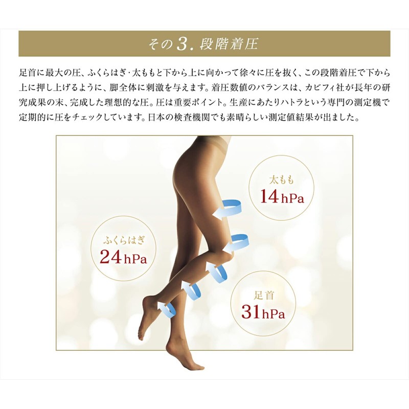 ENYA-KARIN Cabifi Elastic Stockings, 70 Denier, Prevents Heavy Legs, Graduated