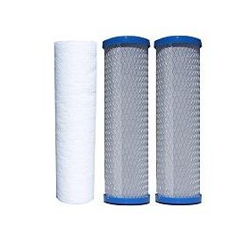 Compatible Filter-Set Bottom 3 Filters for Model ROES-50, ROES-75, RO-45, RO-90, RO-PH90, RO-PERM, RO-Pump, RO-Hi, WFS-1000, ROES-UV75, ROES-PH75, ROES-PHUV75, ROES-UV75-SS, 1 Sediment, 2 Carbon