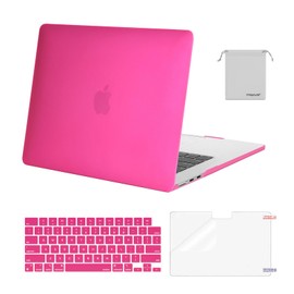 MOSISO Compatible with MacBook Air 15 inch Case 2025 2024 2023 Release M3 A3114 M2 A2941 Liquid Retina Display Touch ID, Plastic Hard Shell&Keyboard Cover&Screen Protector&Storage Bag, Rose Red