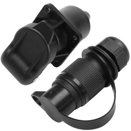 AGRISHOP 12 V 3 Pin Trailer Plug Socket Male Female Wiring Connector Adapter For Rv Caravan Tractor Truck Van Towbar Towing