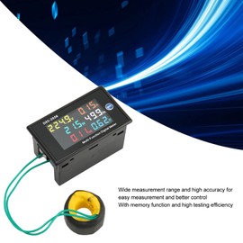 AC Meter, AC Current Voltage Amperage Power Energy Panel Meter LCD Digital Display Ammeter Voltmeter Multimeter Electric (AC40?300V 0.00-110.0A)