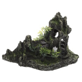 Levemolo Fish Tank Decoration Realistic Resin Rockery Large Scale Fish Tank Decor Set