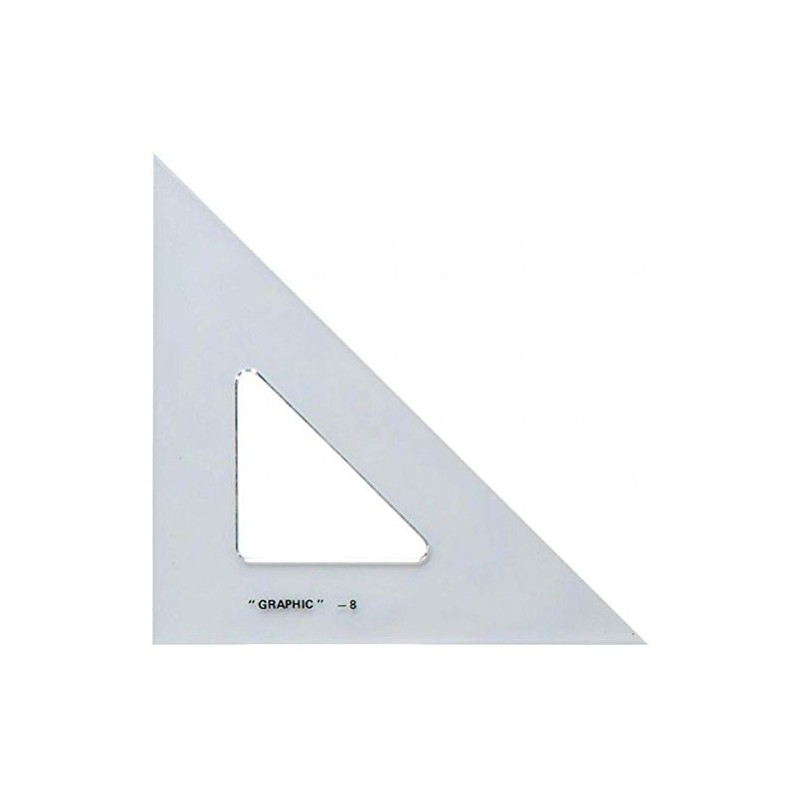 Alvin S1450-6 45 Degree/90 Degree 6" Academic Transparent Triangle