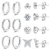 PATISORNA 7 Pairs Sterling Silver Stud Earrings for Women 14K