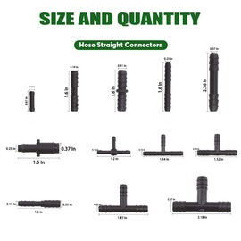 XINLIYA Vacuum Connector Assortment, 125 Pcs Nylon Barbed Type Vacuum Tubing Connector Assortment Kit, Universal 12 Sizes Hose Tee Reducer and Straight Connectors, Vacuum Hose Line Fittings
