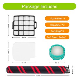 AZ3002 Replacement Brush Roll Filters and Odor neutralizer cartridge for Shark AZ3002 AZ3000 AZ3000W Stratos Duo Clean PowerFins Upright Vacuumm, Part XHFAZ3000 XFFKAZ3000 and 1541FC3000