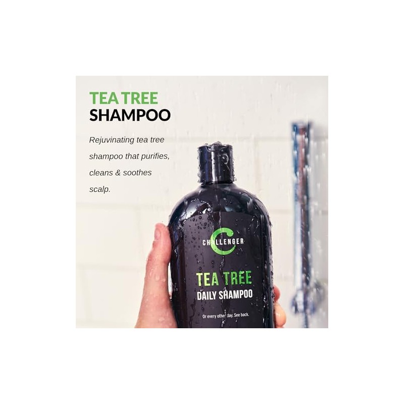Challenger Tea Tree Shampoo - 16oz Sulfate Free w/Vitamins, Argan