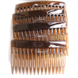 Shropshire Supplies 7cm Side Combs Hair Combs Pack of 4 - Tortoishell