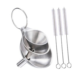 iplusmile 1 Set Stainless Steel Mini Funnel Versatile Metal Funnels for Liquid Transfer Cooking Oils and Spice Filling Easy to Clean with Hanging Ring for Storage Included