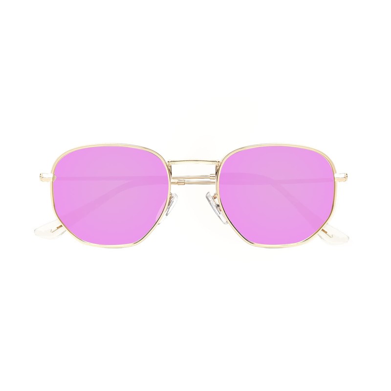 Kelens Vintage Sunglasses Polygon Polarised Sunglasses Women Men Metal UV400