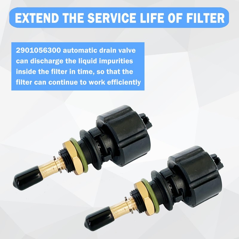 2 Pcs 2901056300 Automatic Drain Valve Kit for Air Compressor