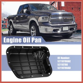 ACROPIX Transmission Oil Pan for Dodge for Ram 1500 2500 for Dodge Durango Dakota 52118780AC 52118780AD Engine Oil Pan Lower Engine Sump Pan Oil Pan Black Powder Coating Metal Car Parts