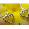 LocoMocoAloha Earrings, Hawaiian Jewelry, Heart Plumeria Hook, Genuine Jewelry