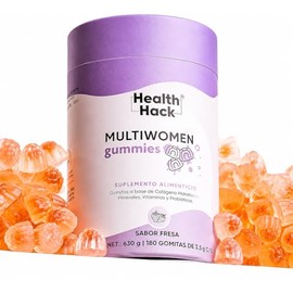 Health Hack Multi Women Gomitas Multivitamínico Mujer Sabor Fresa Ingredientes Vitaminas Minerales Mio Inositol Probióticos Biotina Ácido Hialurónico