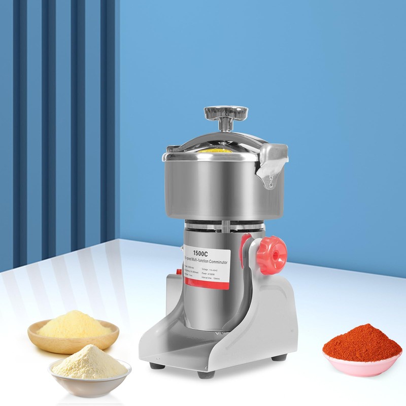 Grain Mill, Electric Dry Cereals Grinder w/Sieve, Stainless Steel Grain