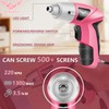Electric Screwdriver 3.7V Pink USB Small Power Screwdriver Set. Cordless