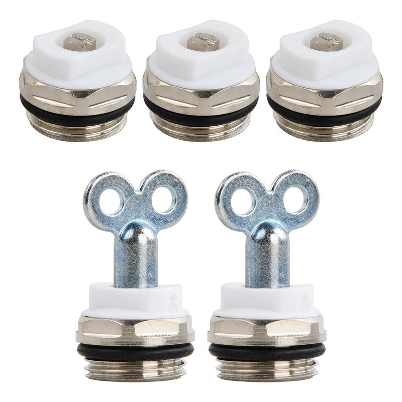 Pack of 5 Radiator Bleed Valve with 2 Bleed Keys,