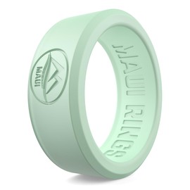 M MAUI RINGS Silicone Wedding Ring for Men SOLID STYLE Engagement Rings Silicone Wedding Band for Men Mens Ring Men Wedding Band SAFE ring for Athletes Sport Gym (GLOW in the Dark, 10)