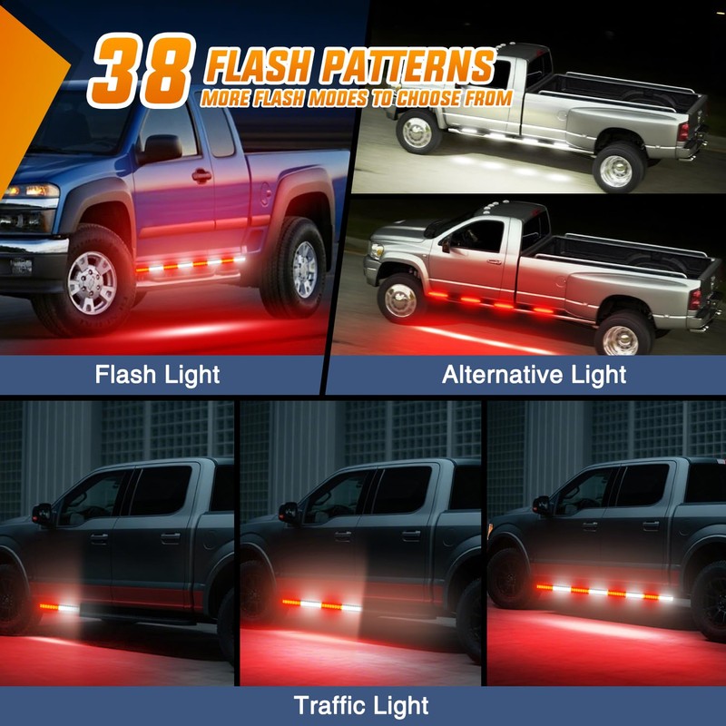 Nilight 2PCS 70 Inch Emergency Strobe Light Strip with Controller