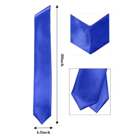 GradPlaza Plain Graduation Stole Sash 60'' Long Royal Blue Adults Sash for High School and College