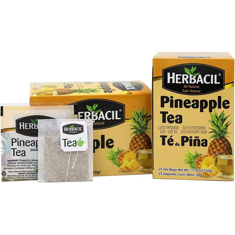 Herbacil Pineapple Tea, Herbal Tea with Dehydrated 25 Count (Pack