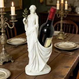 Greek Goddess Resin Wine Rack - Ivory Finish With, Elegant Sculptural Holder for Modern Farmhouse & Artistic Home DecorColor: As picture, Size: One Size