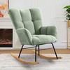 OOTDAY Rocking Chair Teddy Upholstered Glider Rocker Rocking Accent Chair
