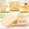 Havawish 30 Pack(60 Pcs) 5 Compartments Compostable Plates with Lids