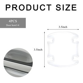 JUSTTOP 4 PCS Transparent Car Door Handle Cup Protector, 3D Anti-Scratch Clear Car Door Handle Bowl Sticker, Waterproof Stick on Car Door Side Paint Cover Guard Stickers, Car Accessories