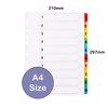 A4 File Divider, 10-Piece Binder Dividers for Ring Binders &